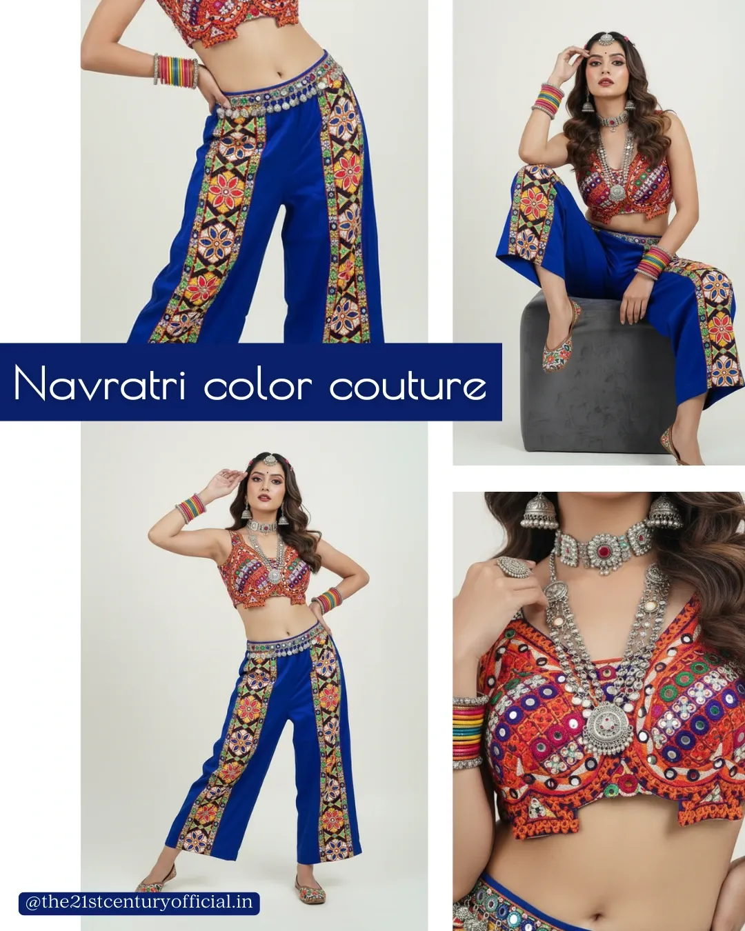 Navratri Blouse & Pants Set