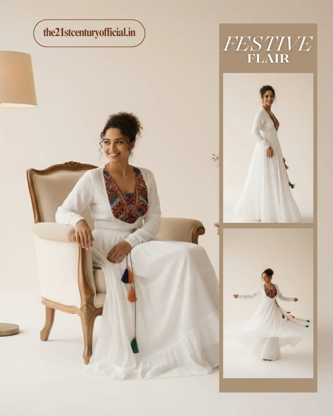 White Angarakha - Long Flared