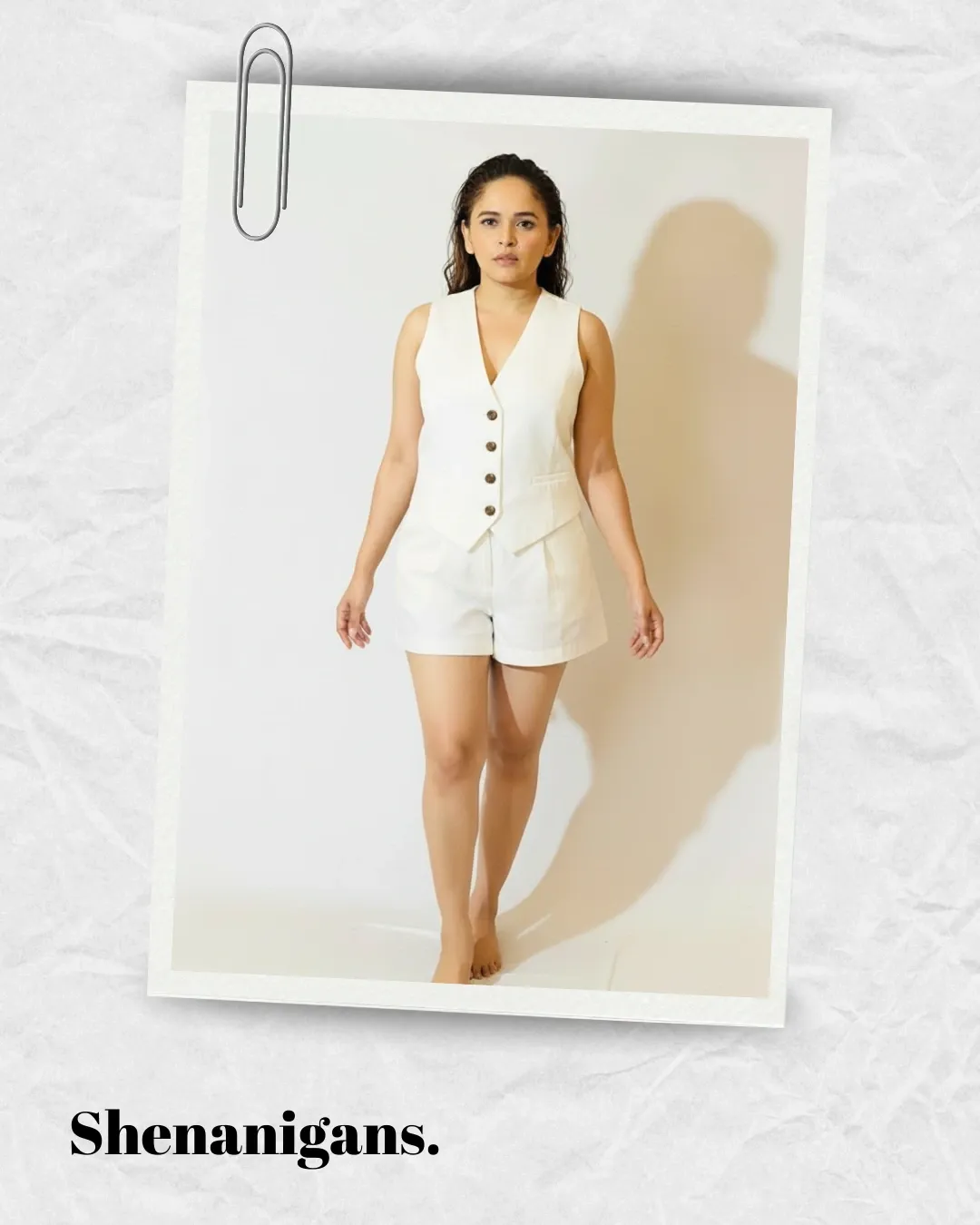 Cream-White Shorts & Waistcoat Set - Shenanigans